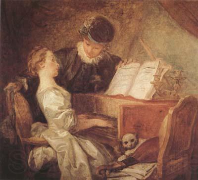 Jean Honore Fragonard The Music Lesson (mk08) France oil painting art